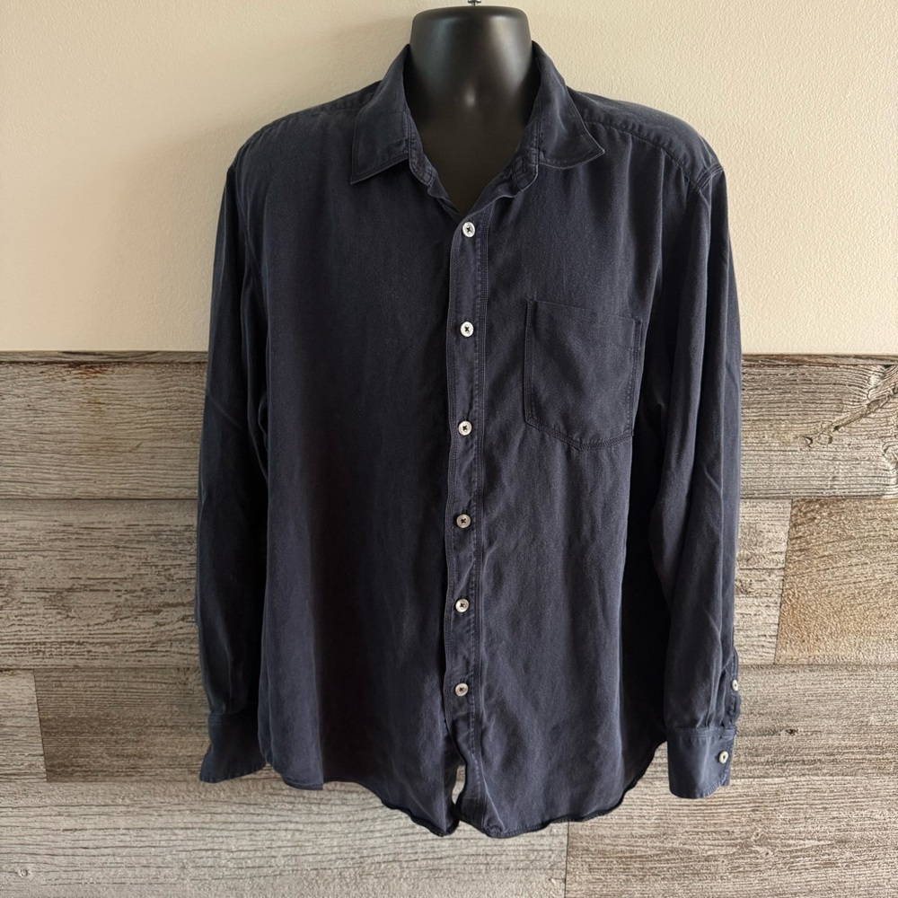 Tommy Bahama Blue Casual Button Down Shirt Relaxed Fit Size XL (R1)